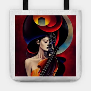 Girl and Music: Digital Art Tote