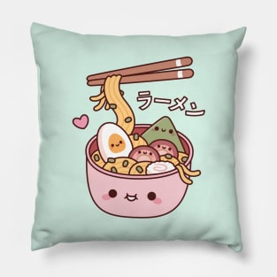 Kawaii Japanese Ramen Noodles Doodle Pillow