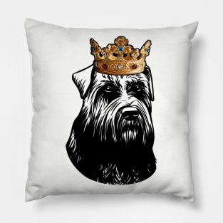 Bouvier des Flandres Dog King Queen Wearing Crown Pillow