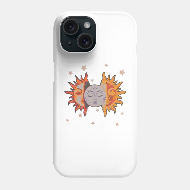 Star child of the moon and sun (white bg, matte 2 version) Phone Case by VantaTheArtist