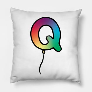 Initial Monogram Balloon Letter Q Pillow