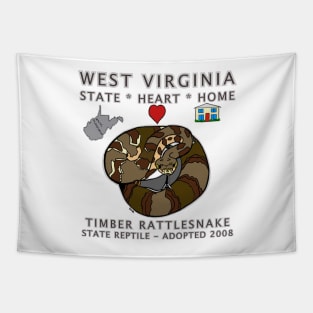 West Virginia - Timber Rattlesnake - State, Heart, Home - state symbols Tapestry