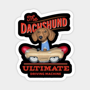 Dachshund Driving Machine Magnet