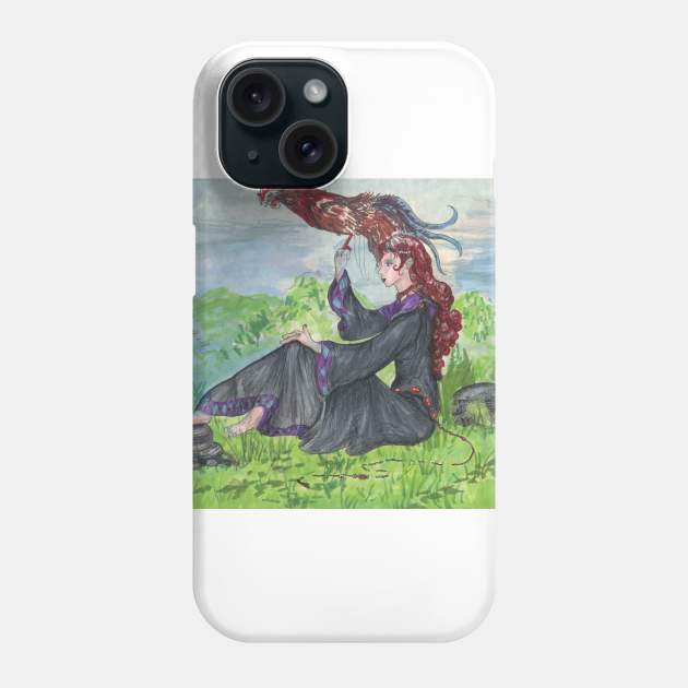 Lady and Chicken Phone Case by pegacorna