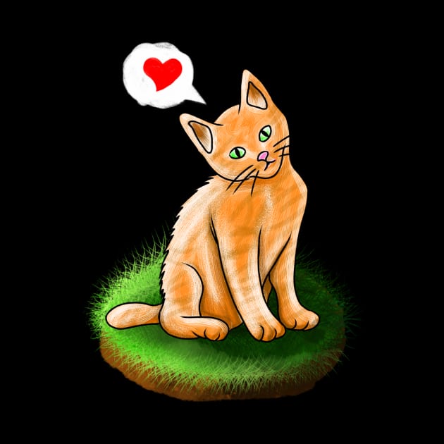 Cute Cat show some love to everyone by Migite Art