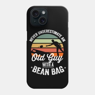 Mens Cornhole Shirt Old Man Funny Cornhole Bean Bag 4th of July Phone Case