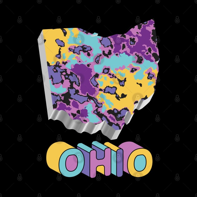 Ohio State Map Abstract Art by Designoholic