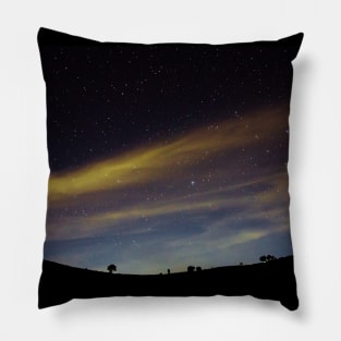 Starry Night over Hills and Valley Pillow