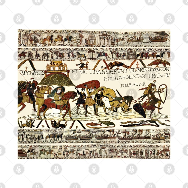 THE BAYEUX TAPESTRY William at Mont Saint-Michel ,Harold Rescuing Knights from Quicksand by BulganLumini