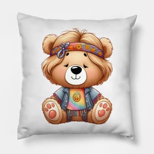 Cute Hippie Bear Kawaii Pillow