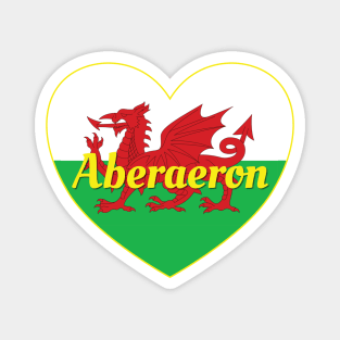 Aberaeron Wales UK Wales Flag Heart Magnet