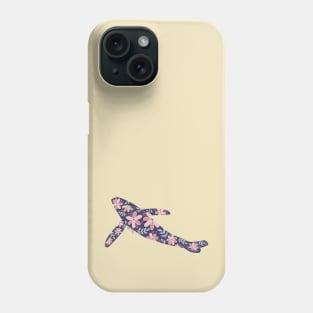 Floral Whale - muted cool colors Phone Case