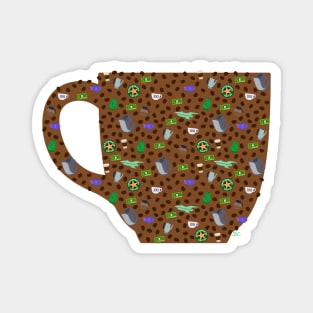 100 Cups of Coffee (Shape) Magnet