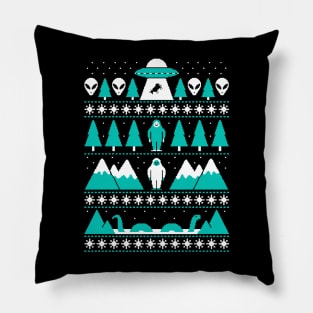 ufo ugly christmas Pillow