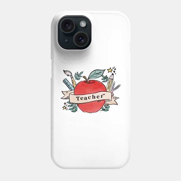 Teacher Shirt Phone Case by The Mindful Maestra