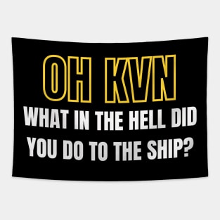 Oh K.V.N What in the hell did you do to the ship? Final Space design Tapestry