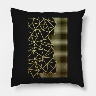 Abstract Grid on Side Gold Pillow