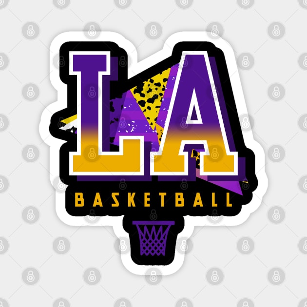 Los Angeles Basketball Retro Magnet by funandgames