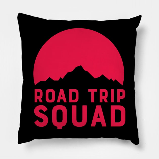 Road Trip Squad - Red Pillow by ballhard