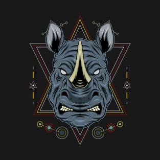 angry rhino illustration T-Shirt