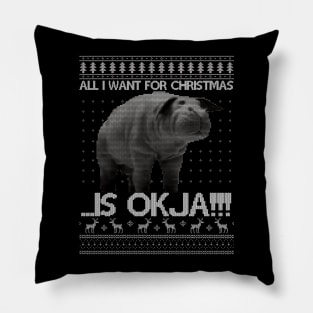 All I Want For Christmas Is OKJA Knit Pattern Pillow