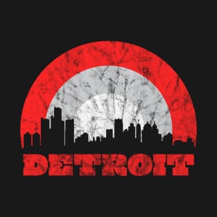 Detroit Vintage Sunrise - Hockey Colors T-Shirt