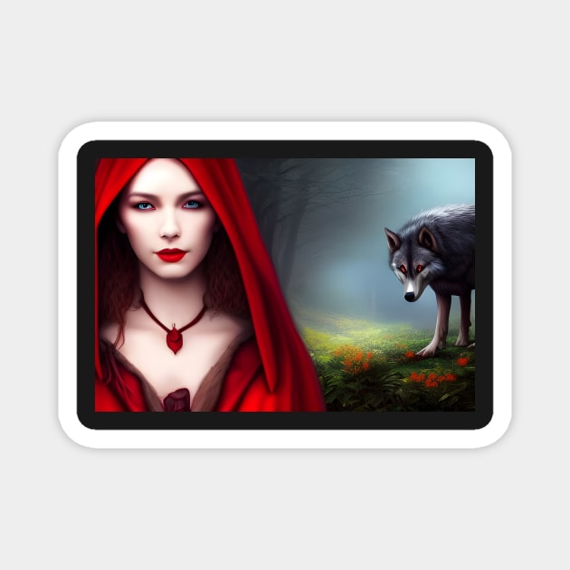 Red Riding Hood Magnet by FineArtworld7