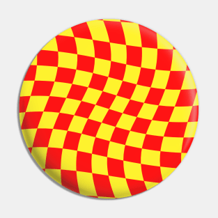 Twisted Checkered Square Pattern - Yellow & Red Pin