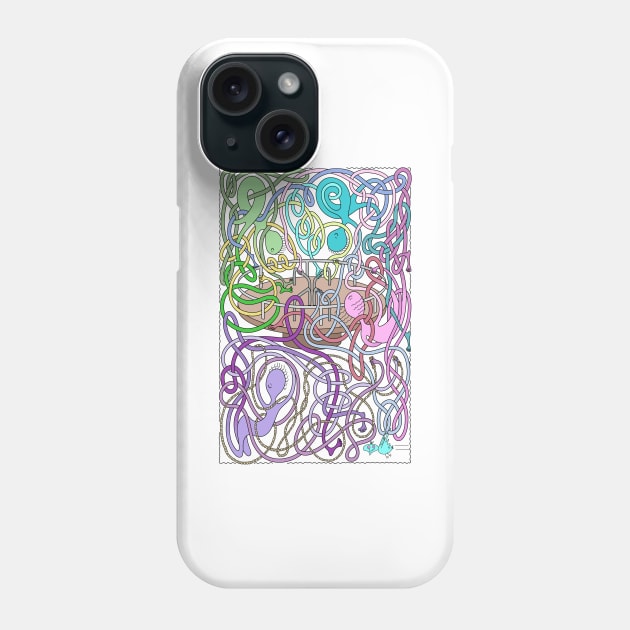 Mr Squiggly Merry-Go-Round Phone Case by becky-titus
