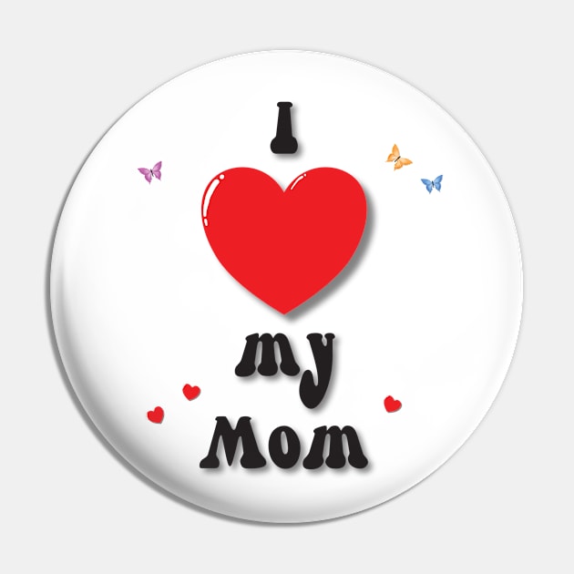 I love my mom heart doodle hand drawn design Pin by The Creative Clownfish