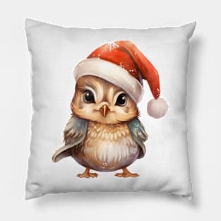 American Woodcock in Santa Hat Pillow