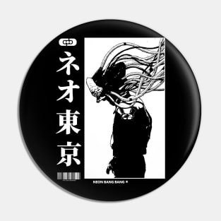 Cyberpunk Manga Sci Fi Japanese Streetwear Black Pin