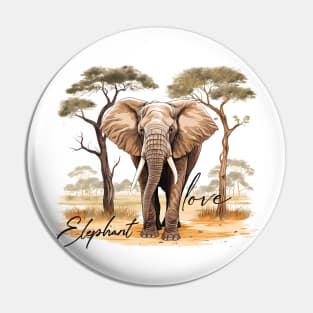 African Elephant Pin