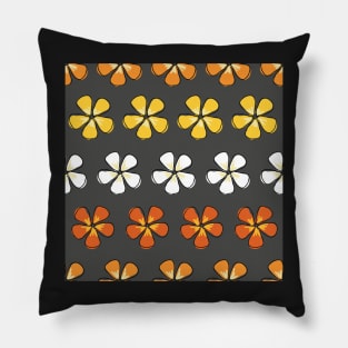 Orange and yellow Hibiscus flowers on gray background Pillow