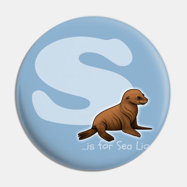 S is for Sea Lion Pin by Art by Aelia
