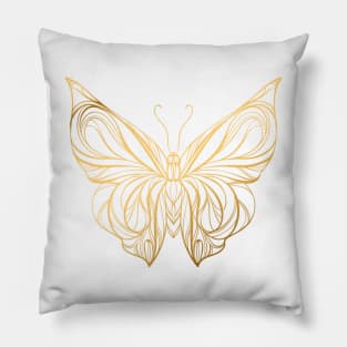 Gold Butterfly Pillow