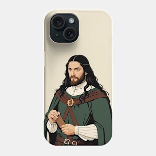 Fantasy Royalty Man in Green Cloaks Phone Case