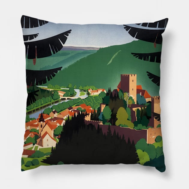 Thayatal Deutschland Germany Vintage Poster 1939 Pillow by vintagetreasure