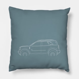 Ford Bronco Sport - profile stencil, white Pillow