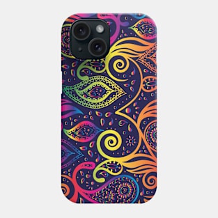 Colorful Paisley Bohemian Breeze Art - Spectrum Gradient Phone Case