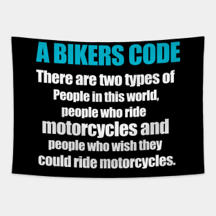 A Bikers Code Bike Lover Gift Tapestry