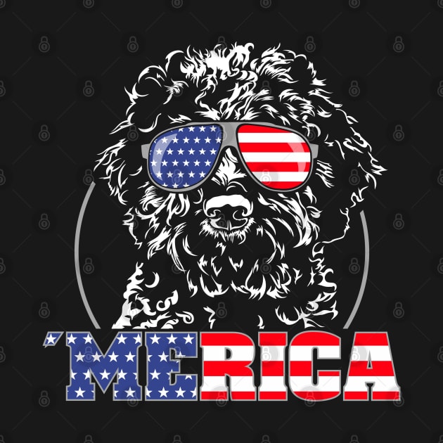 Lagotto Romagnolo American Flag Merica dog by wilsigns