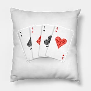 Four aces playing cards Pillow