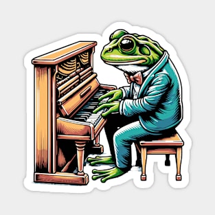 Frog Playing the Piano Magnet