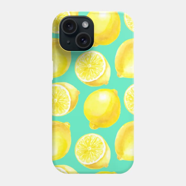 Watercolor lemons pattern Phone Case by katerinamk