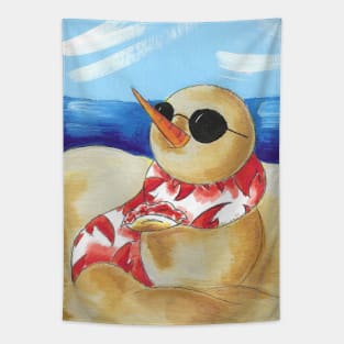 Cape Cod Snowman Tapestry