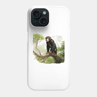 Cute Chimpanzee In Jungle Phone Case