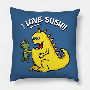 Monster Loves Sushi! Pillow