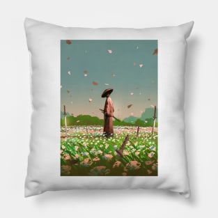 Samurai flower Pillow