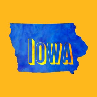 The State of Iowa - Blue Watercolor T-Shirt